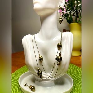 Brand New✨ Gold Parachute Necklace and Earrings Set